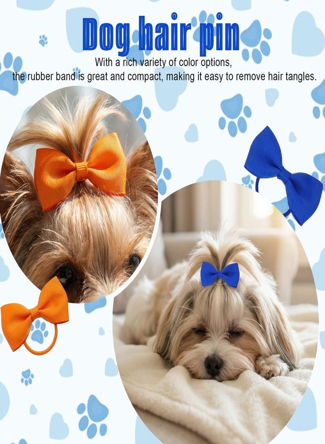 Zelphvt 40 Pcs Puppy Bows Small Size with Rubber Bands Dog Hair Bows Pet Puppy Hair Bow for Grooming Yorkie Doggies Puppys - Image 3